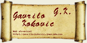 Gavrilo Koković vizit kartica